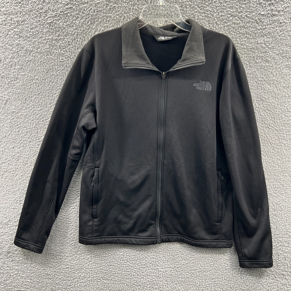 The North Face Mens Full Zip Jacket M Black Fleece Outdoor Hiking Casual Layer
